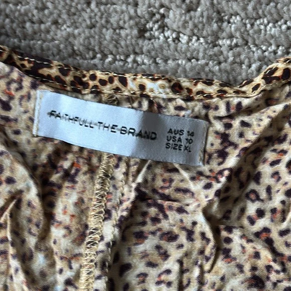 Faithfull the Brand Maggie Midi Dress Charlie Leopard - Picture 5 of 7